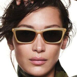 Michael Kors Stowe Rectangular Sunglasses Sunshine Yellow with the case